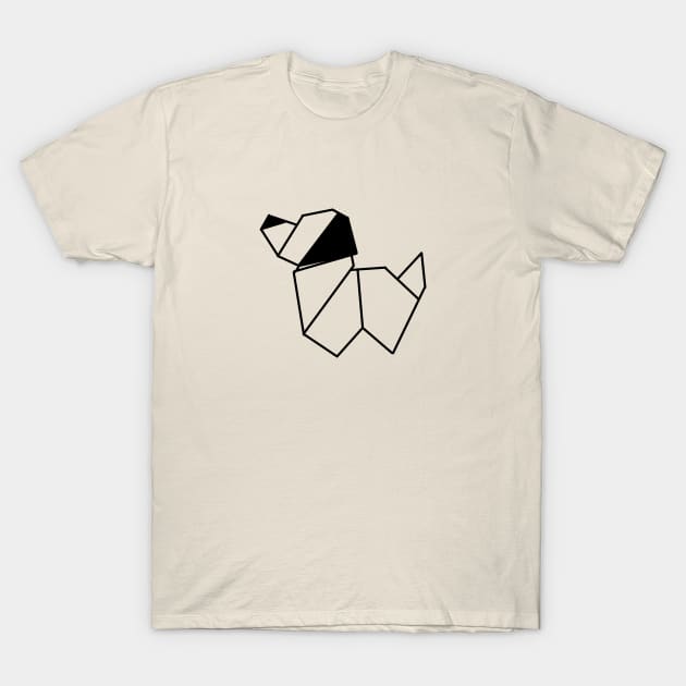 Origami Dog T-Shirt by Numerica